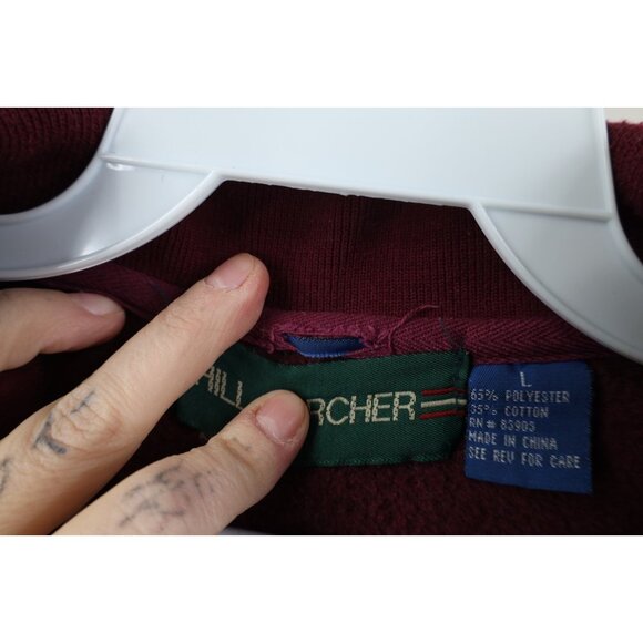 Vintage 90s Streetwear Mens Large Panel Color Block Collared Pullover Sweatshirt - Picture 7 of 13